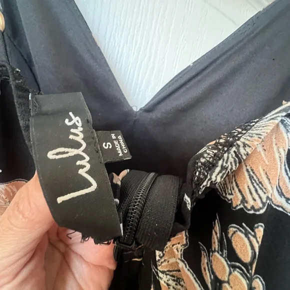 Lulus Darling Daylily Black Floral Print High-Low Maxi Dress Small - Picture 5 of 7